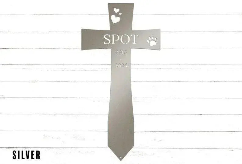 Cross Pet Memorial Personalized Garden Stake | Pet Grave Marker | Pet Loss | Sympathy Gift | Yard Art | Garden Decor | Gift for Her FYLZGO Signs