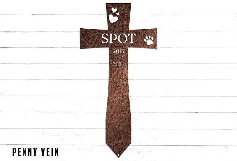 Cross Pet Memorial Personalized Garden Stake | Pet Grave Marker | Pet Loss | Sympathy Gift | Yard Art | Garden Decor | Gift for Her FYLZGO Signs