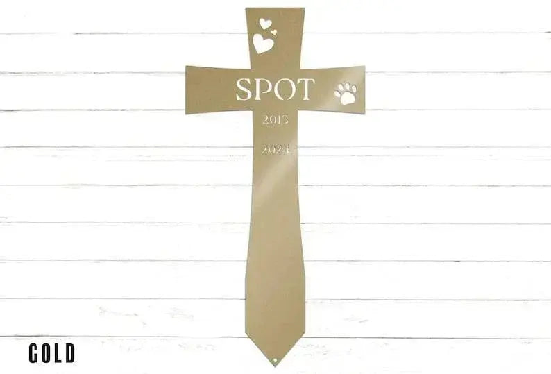 Cross Pet Memorial Personalized Garden Stake | Pet Grave Marker | Pet Loss | Sympathy Gift | Yard Art | Garden Decor | Gift for Her FYLZGO Signs