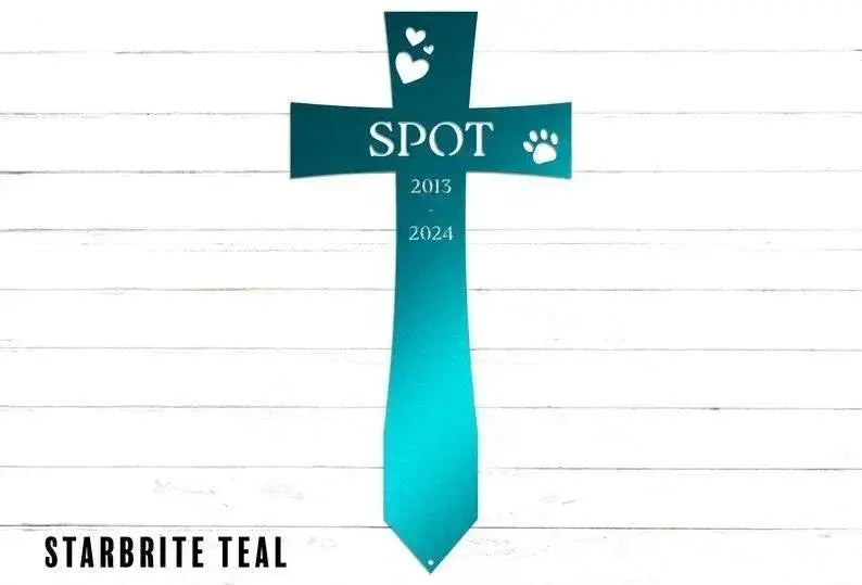 Cross Pet Memorial Personalized Garden Stake | Pet Grave Marker | Pet Loss | Sympathy Gift | Yard Art | Garden Decor | Gift for Her FYLZGO Signs