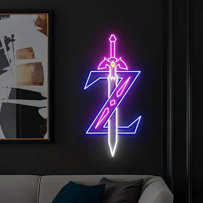 Zelda Master Sword Neon Sign, Game Room Wall Decor, Custom Neon Sign, Led Neon Ligth, Master Sword art Decoration FYLZGO Signs