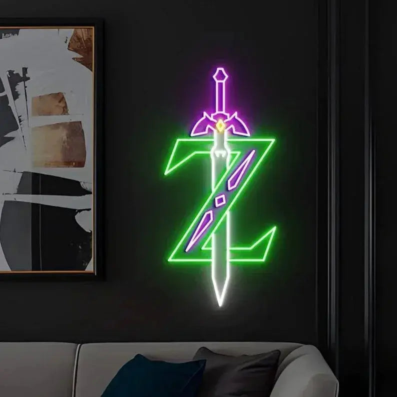 Zelda Master Sword Neon Sign, Game Room Wall Decor, Custom Neon Sign, Led Neon Ligth, Master Sword art Decoration FYLZGO Signs