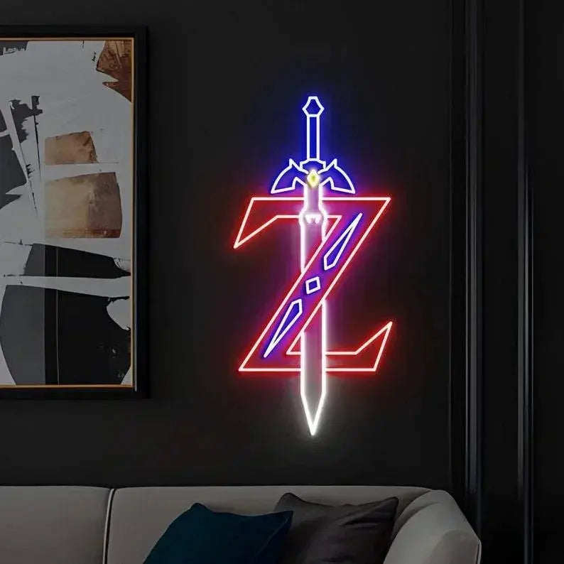 Zelda Master Sword Neon Sign, Game Room Wall Decor, Custom Neon Sign, Led Neon Ligth, Master Sword art Decoration FYLZGO Signs