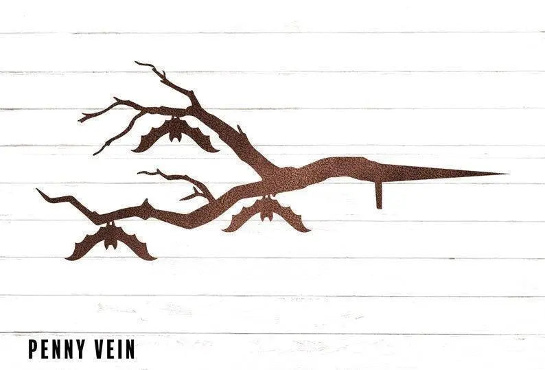 Hanging Bat Metal Tree Stake | Halloween Bat Decoration | Bat Yard Art | Halloween Decor | Halloween Bat | Gothic Decor FYLZGO Signs
