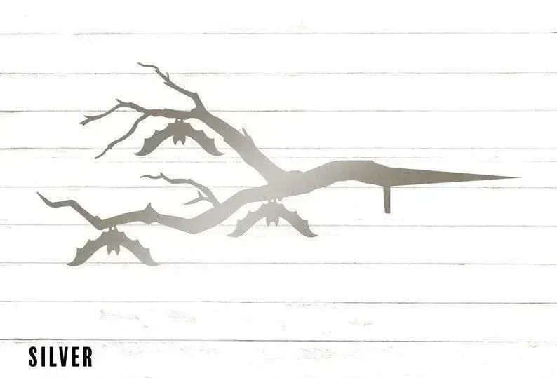 Hanging Bat Metal Tree Stake | Halloween Bat Decoration | Bat Yard Art | Halloween Decor | Halloween Bat | Gothic Decor FYLZGO Signs