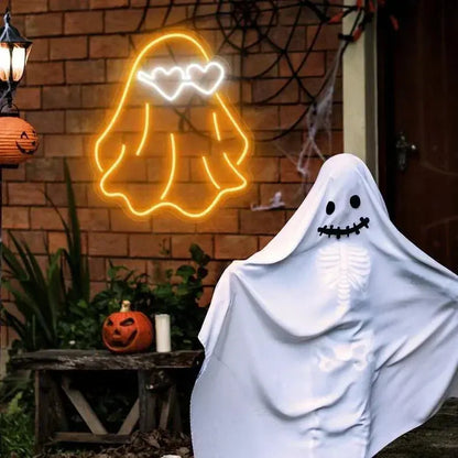 Ghost Neon Sign, Halloween Decor, Halloween Neon Sign, Kid's Room Neon Light, Led Lights, Halloween Party Ghost Sign, Halloween Gift FYLZGO Signs