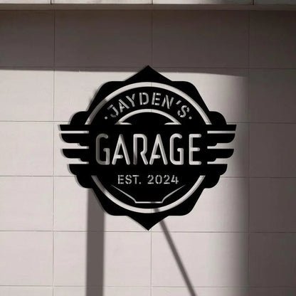 Custom Garage Sign with Led Light, Metal Garage Decor, Garage Gifts for Dad, Garage Name Sign, Workshop Wall Art, Personalized Garage Sign FYLZGO Signs