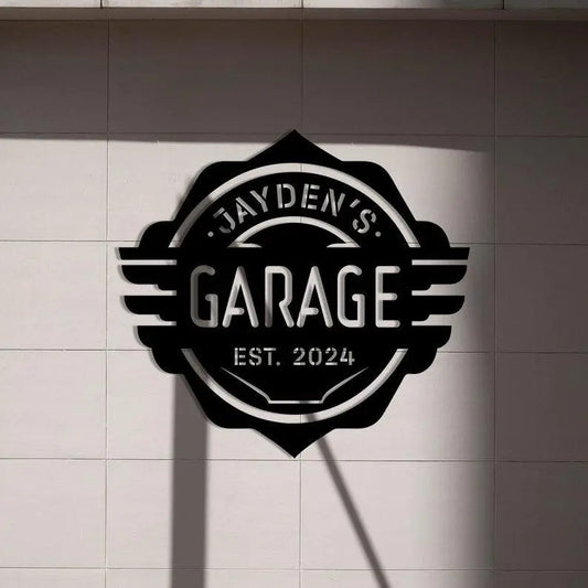 Custom Garage Sign with Led Light, Metal Garage Decor, Garage Gifts for Dad, Garage Name Sign, Workshop Wall Art, Personalized Garage Sign FYLZGO Signs