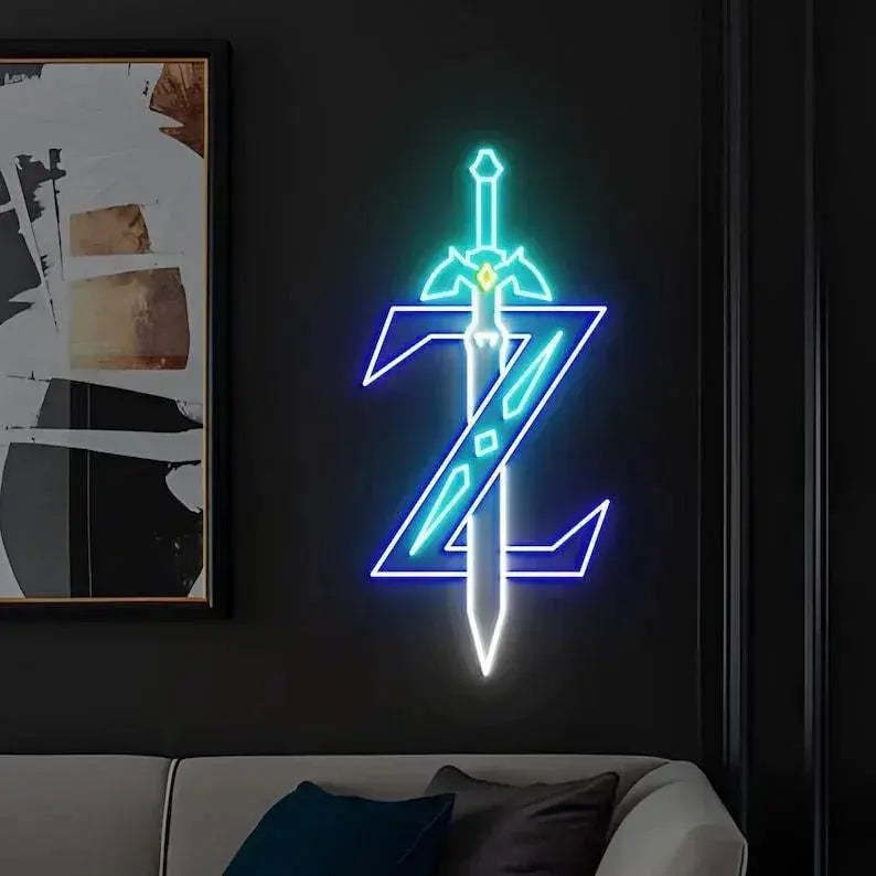 Zelda Master Sword Neon Sign, Game Room Wall Decor, Custom Neon Sign, Led Neon Ligth, Master Sword art Decoration FYLZGO Signs