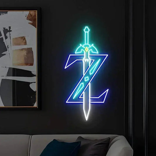 Zelda Master Sword Neon Sign, Game Room Wall Decor, Custom Neon Sign, Led Neon Ligth, Master Sword art Decoration FYLZGO Signs
