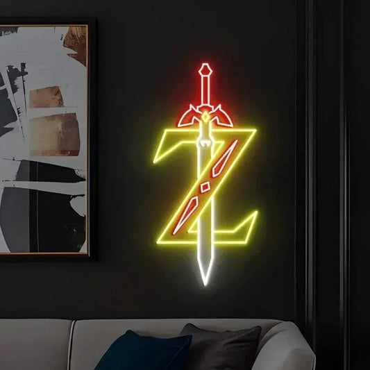 Zelda Master Sword Neon Sign, Game Room Wall Decor, Custom Neon Sign, Led Neon Ligth, Master Sword art Decoration FYLZGO Signs