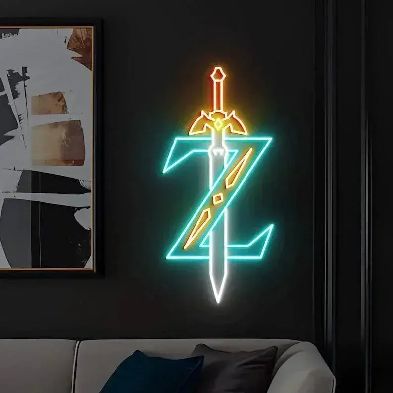 Zelda Master Sword Neon Sign, Game Room Wall Decor, Custom Neon Sign, Led Neon Ligth, Master Sword art Decoration FYLZGO Signs