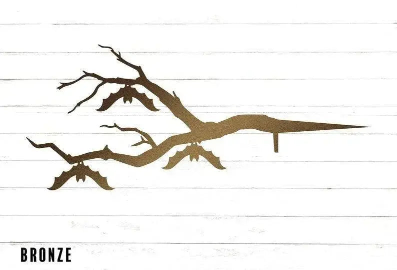 Hanging Bat Metal Tree Stake | Halloween Bat Decoration | Bat Yard Art | Halloween Decor | Halloween Bat | Gothic Decor FYLZGO Signs
