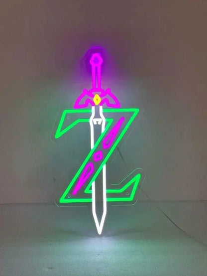 Zelda Master Sword Neon Sign, Game Room Wall Decor, Custom Neon Sign, Led Neon Ligth, Master Sword art Decoration FYLZGO Signs