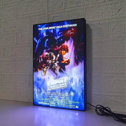 Star Wars The Empire Strikes Back Movie Poster LED Lightbox, Fully Dimmable & Powered by USB FYLZGO Signs