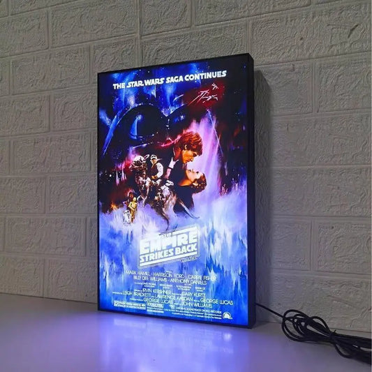 Star Wars The Empire Strikes Back Movie Poster LED Lightbox, Fully Dimmable & Powered by USB FYLZGO Signs
