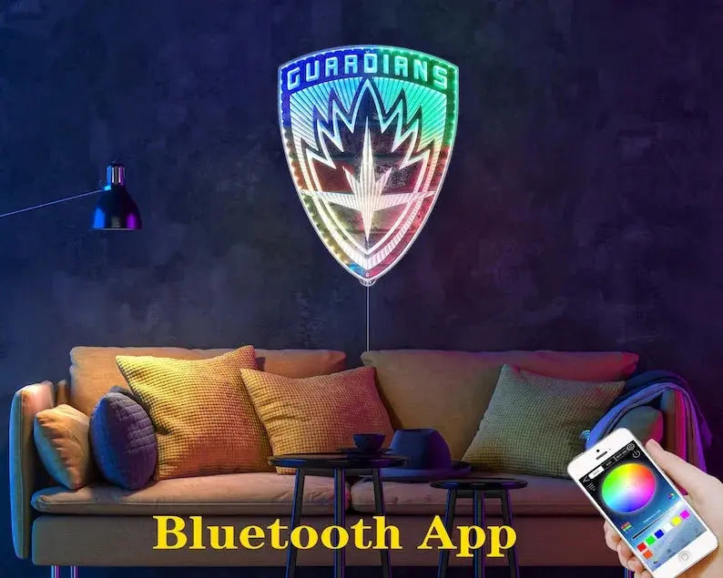 Guardians of the Galaxy Chroma Shape Light Sign, Video Game Room Night Light, Neon Colors Transition Wall Plaque FYLZGO Signs