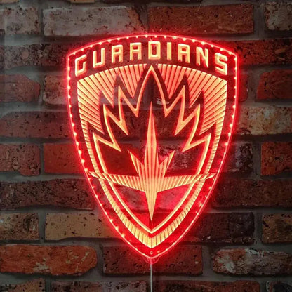 Guardians of the Galaxy Chroma Shape Light Sign, Video Game Room Night Light, Neon Colors Transition Wall Plaque FYLZGO Signs
