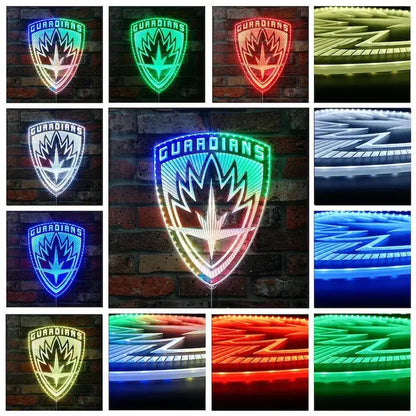 Guardians of the Galaxy Chroma Shape Light Sign, Video Game Room Night Light, Neon Colors Transition Wall Plaque FYLZGO Signs