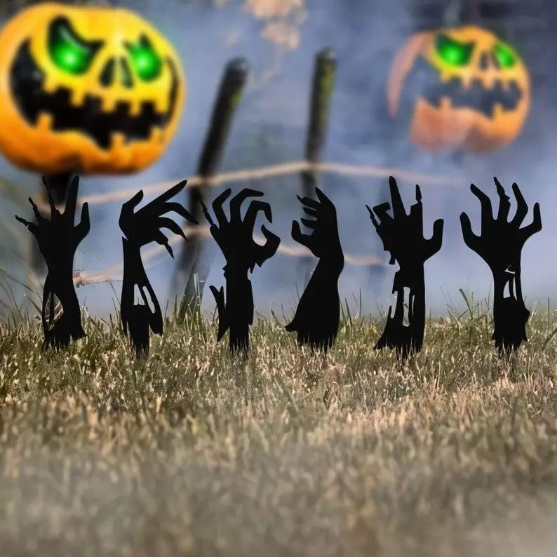 Zombie Hands Metal Sign, Zombie Hands Metal Yard Stake, Halloween Decor, Halloween Sign, Zombie Decoration, Halloween Outdoor Decor FYLZGO Signs