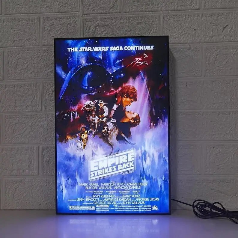 Star Wars The Empire Strikes Back Movie Poster LED Lightbox, Fully Dimmable & Powered by USB FYLZGO Signs