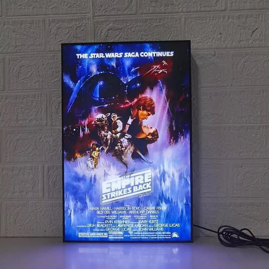 Star Wars The Empire Strikes Back Movie Poster LED Lightbox, Fully Dimmable & Powered by USB FYLZGO Signs