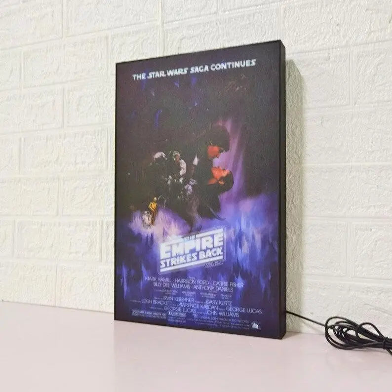 Star Wars The Empire Strikes Back Movie Poster LED Lightbox, Fully Dimmable & Powered by USB FYLZGO Signs