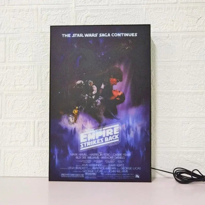 Star Wars The Empire Strikes Back Movie Poster LED Lightbox, Fully Dimmable & Powered by USB FYLZGO Signs