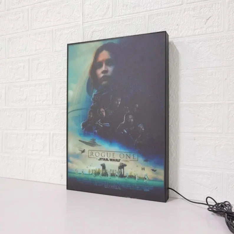 Star Wars Rogue One Movie Poster LED Lightbox, Fully Dimmable & Powered by USB FYLZGO Signs