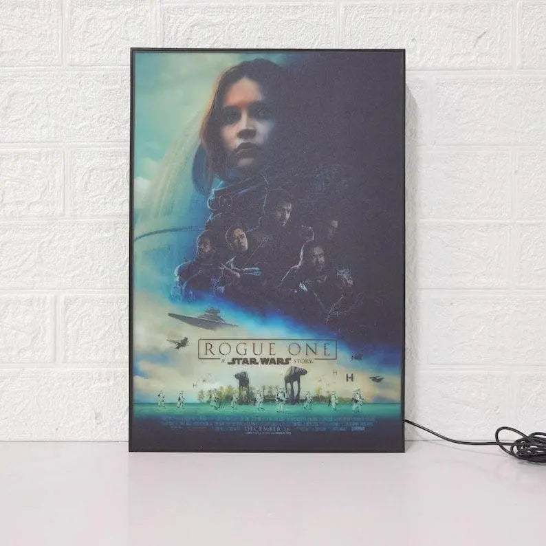 Star Wars Rogue One Movie Poster LED Lightbox, Fully Dimmable & Powered by USB FYLZGO Signs