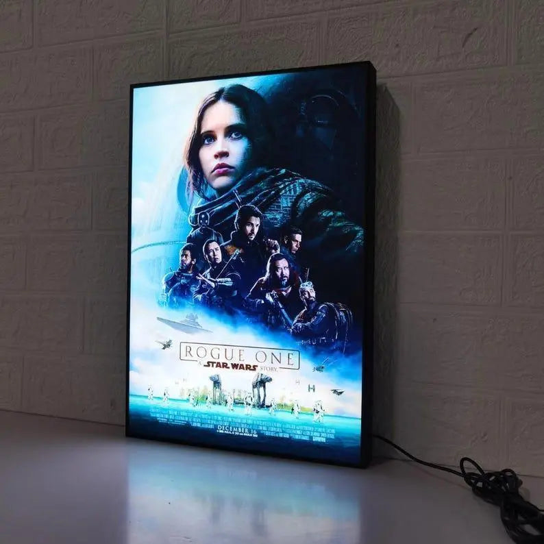Star Wars Rogue One Movie Poster LED Lightbox, Fully Dimmable & Powered by USB FYLZGO Signs
