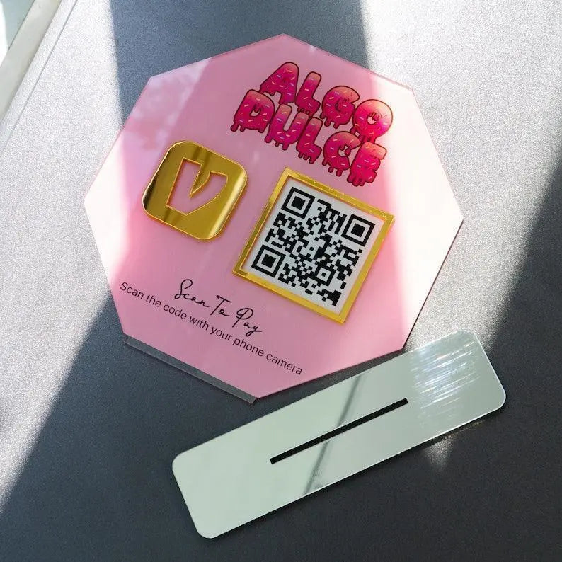 Mini qr code sign, QR Code Sign Social Media, QR Code Display Sign Acrylic, Custom QR Code Sign, Payment Method Sign, Custom Logo Sign FYLZGO Signs