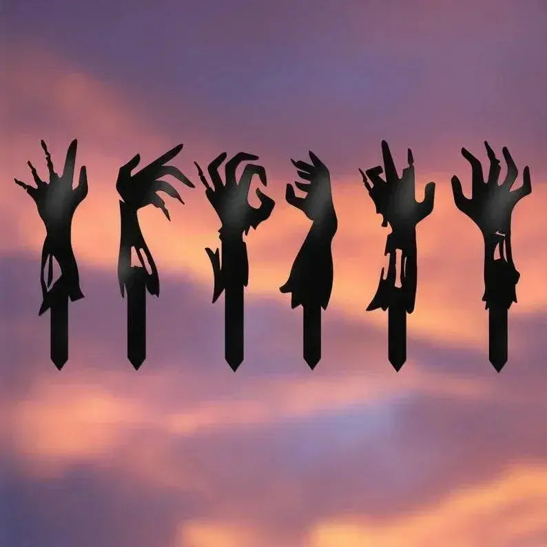 Zombie Hands Metal Sign, Zombie Hands Metal Yard Stake, Halloween Decor, Halloween Sign, Zombie Decoration, Halloween Outdoor Decor FYLZGO Signs