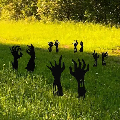 Zombie Hands Metal Sign, Zombie Hands Metal Yard Stake, Halloween Decor, Halloween Sign, Zombie Decoration, Halloween Outdoor Decor FYLZGO Signs