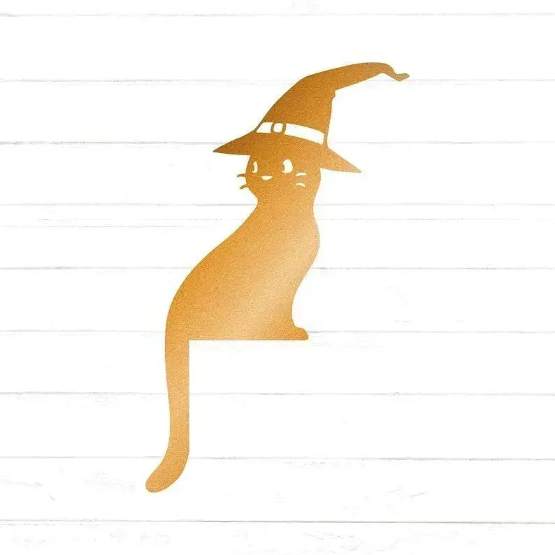 Witch Cat Door Frame Topper Metal | Halloween Witch | Black Cat Decor | Cat Door Frame Decor | Halloween Decor FYLZGO Signs