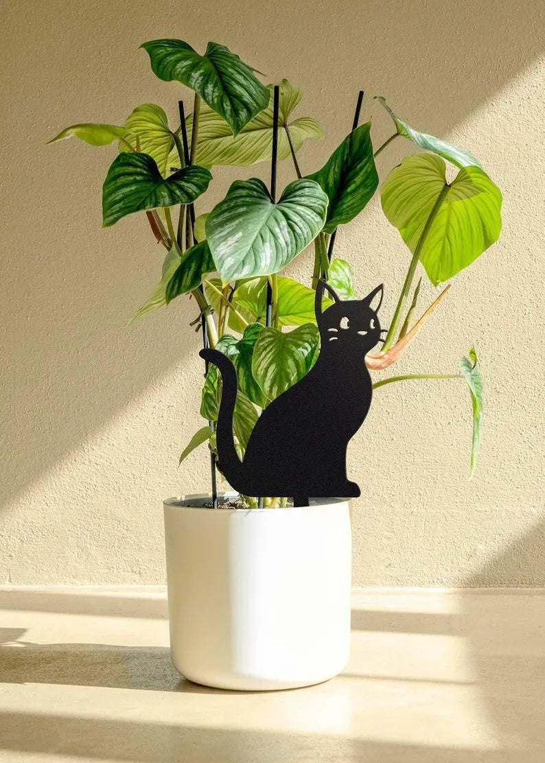 Cute Cat Yard Stake | Garden Decor | Animal Yard Art | Halloween Decor | Black Cat Decor | Halloween Cat | Cat Lover Gift FYLZGO Signs