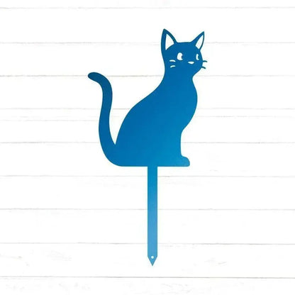 Cute Cat Yard Stake | Garden Decor | Animal Yard Art | Halloween Decor | Black Cat Decor | Halloween Cat | Cat Lover Gift FYLZGO Signs