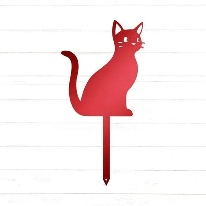 Cute Cat Yard Stake | Garden Decor | Animal Yard Art | Halloween Decor | Black Cat Decor | Halloween Cat | Cat Lover Gift FYLZGO Signs