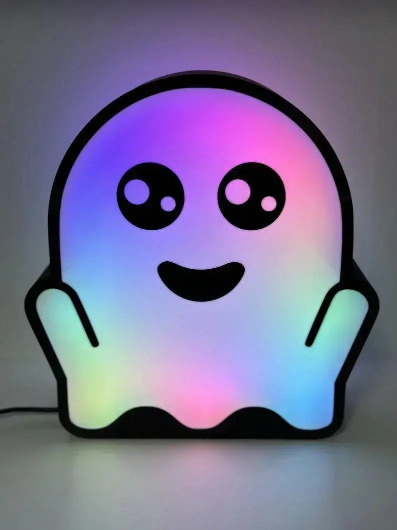 Halloween Ghost Light Decoration | Double Sided 3D Printed Ghost LED Light | Halloween Decor | Funny Halloween Decoration FYLZGO Signs