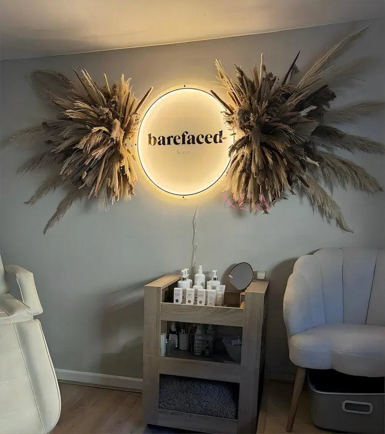 Custom Acrylic Business Logo Sign,Custom Light up Sign,3D Round Business Logo Sign,Salon Decor,Salon Sign,Office Storefront ,led Wall Sign FYLZGO Signs