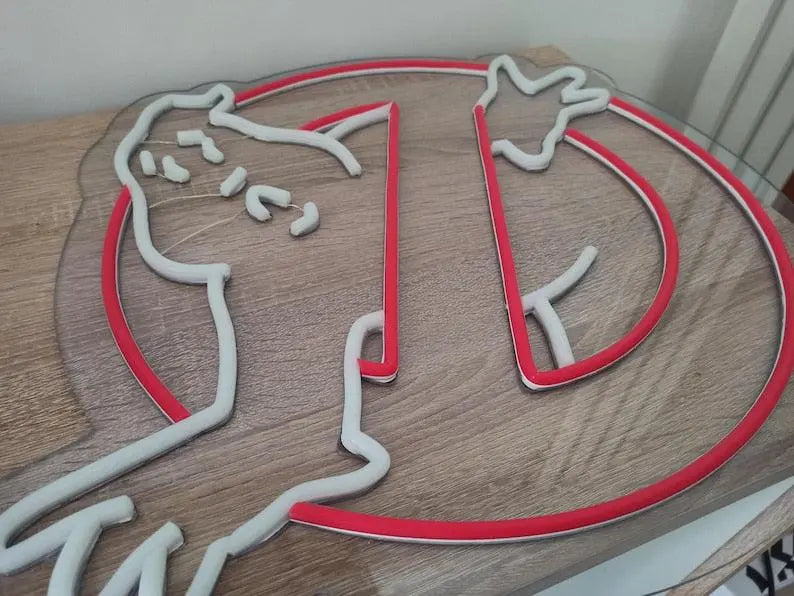 Stay Puft Ghostbusters Marshmallow man neon led light fanmade - Ghostbuster led Wallart - Movie led light sign - Bibdendum man led handmade FYLZGO Signs