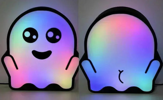 Halloween Ghost Light Decoration | Double Sided 3D Printed Ghost LED Light | Halloween Decor | Funny Halloween Decoration FYLZGO Signs