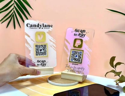 Custom QR Code Sign, Social Media QR Code Sign, QR Code Display Sign Acrylic, Payment Method Sign, Custom Logo Sign, Salon Sign, Beauty Sign FYLZGO Signs