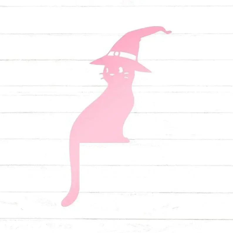 Witch Cat Door Frame Topper Metal | Halloween Witch | Black Cat Decor | Cat Door Frame Decor | Halloween Decor FYLZGO Signs