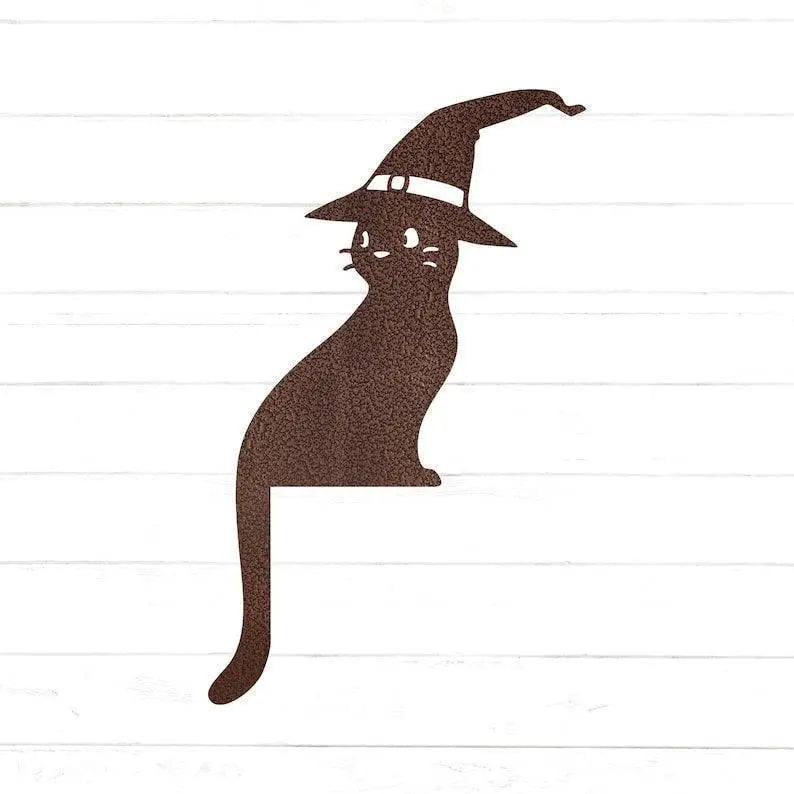 Witch Cat Door Frame Topper Metal | Halloween Witch | Black Cat Decor | Cat Door Frame Decor | Halloween Decor FYLZGO Signs