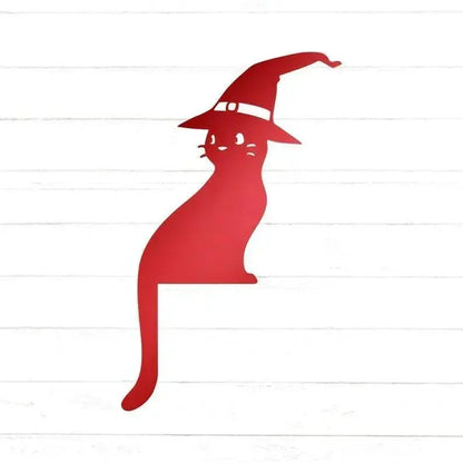 Witch Cat Door Frame Topper Metal | Halloween Witch | Black Cat Decor | Cat Door Frame Decor | Halloween Decor FYLZGO Signs