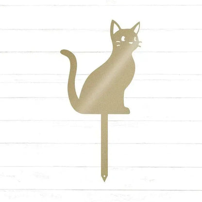 Cute Cat Yard Stake | Garden Decor | Animal Yard Art | Halloween Decor | Black Cat Decor | Halloween Cat | Cat Lover Gift FYLZGO Signs