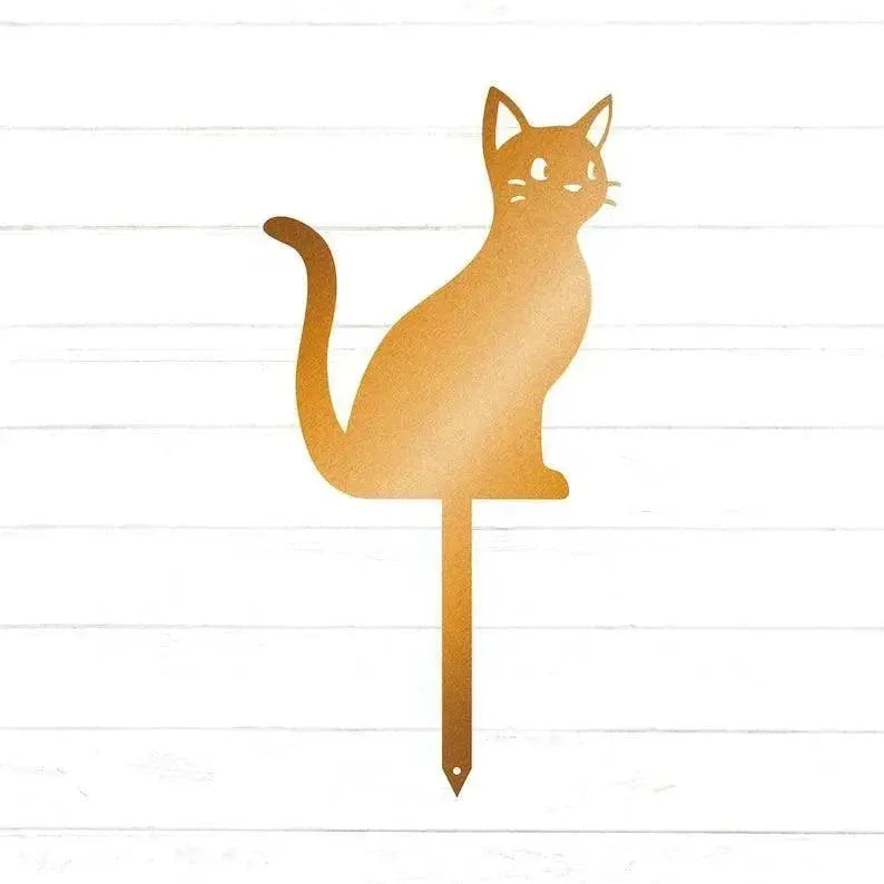 Cute Cat Yard Stake | Garden Decor | Animal Yard Art | Halloween Decor | Black Cat Decor | Halloween Cat | Cat Lover Gift FYLZGO Signs