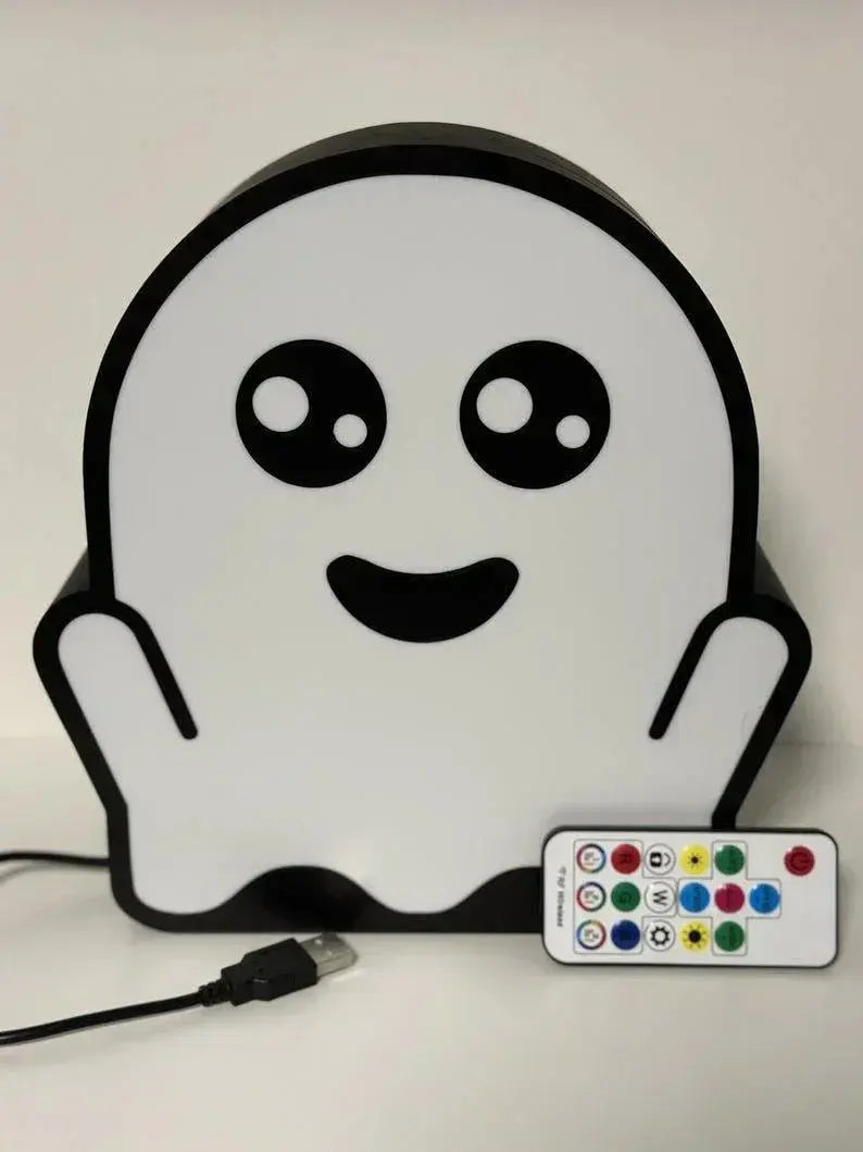 Halloween Ghost Light Decoration | Double Sided 3D Printed Ghost LED Light | Halloween Decor | Funny Halloween Decoration FYLZGO Signs