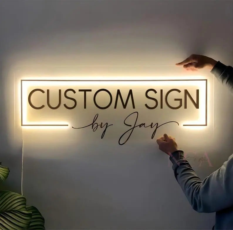 Custom Acrylic Business Logo Sign,Custom Light up Sign,3D Round Business Logo Sign,Salon Decor,Salon Sign,Office Storefront ,led Wall Sign FYLZGO Signs